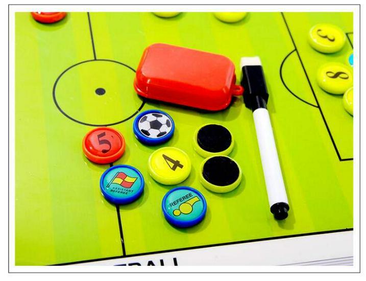 Double-Sided Magnetic Tactical Board for Football & Basketball with Pen, Eraser, and Aluminum Frame