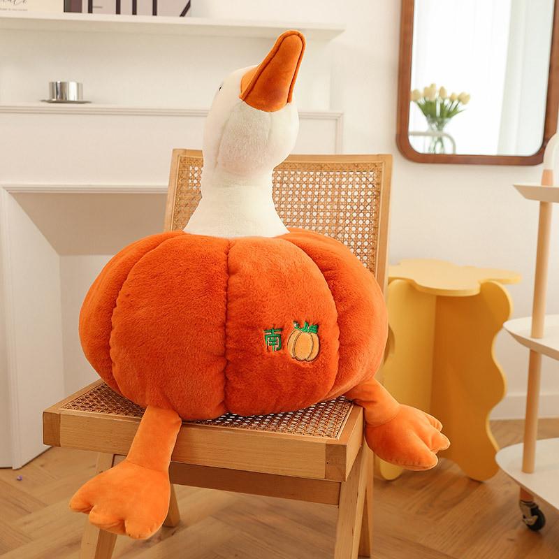 Pumpkin Dress Up Goose Plush Doll Childrens Birthday Toy Gift Decoration Home