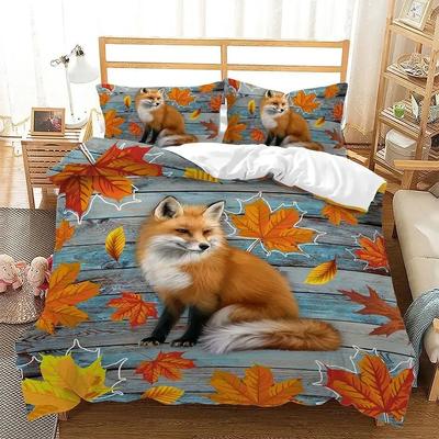 Lovely Cartoon Fox Animal Bedding Set Single Twin Double Queen King Cal King Size Bed Linen Set