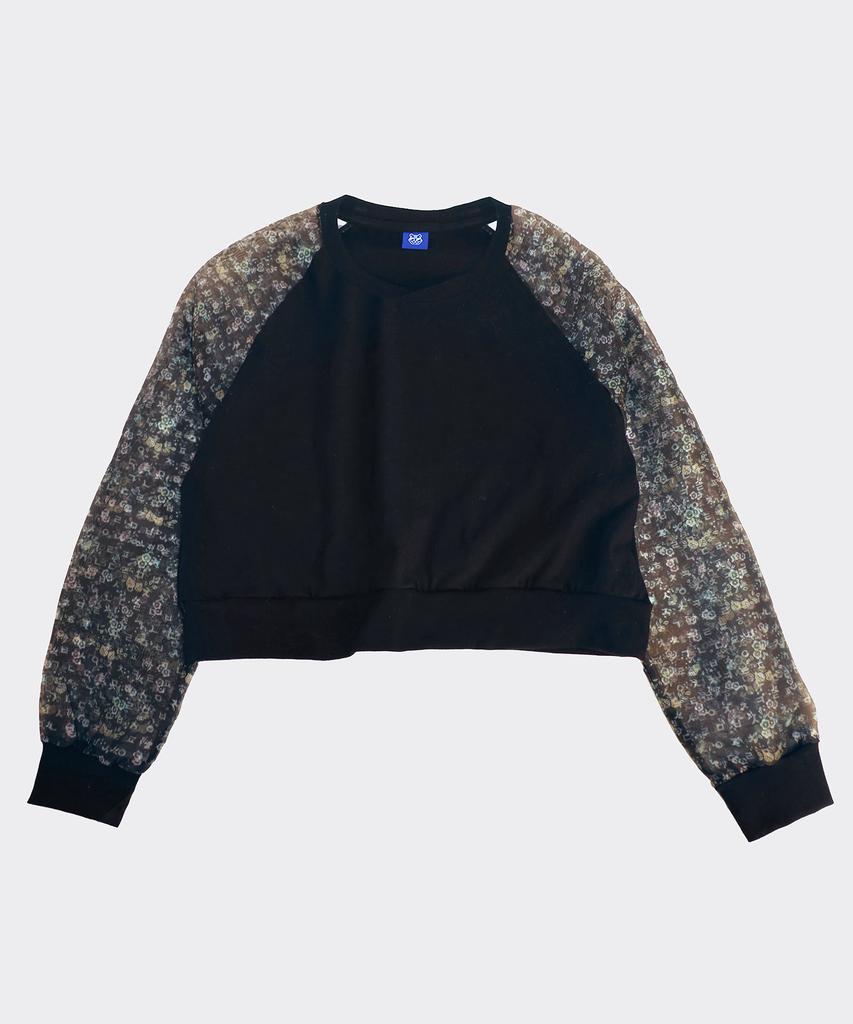 TEENYTIGER Floral Hangeul Jeogori Crop Black