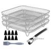 Air Fryer Basket 8 Inches Air Fryer Racks Non-Stick Stainless 13 Pieces Square Stackable Drying Basket Set For Vegetable Bacon