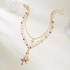Alloy Pearls Beaded Necklace Y Shaped Pendant Clavicle Chain for Long Time Comfort and Fashion Statement