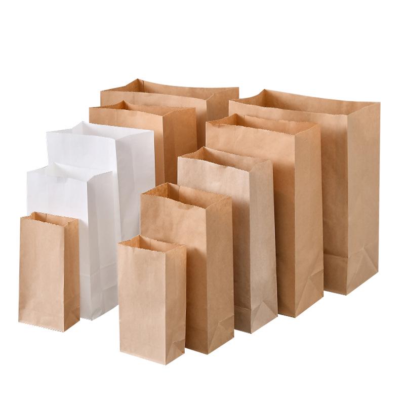 Oilproof Kraft Paper Bread Bag with Custom Logo Printing