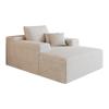 115*159cm, Comfortable Corduroy Sofa, Deep Seat, Boneless Modular, Sponge, No Assembly Required, Compression, Living Room, Bedroom, White
