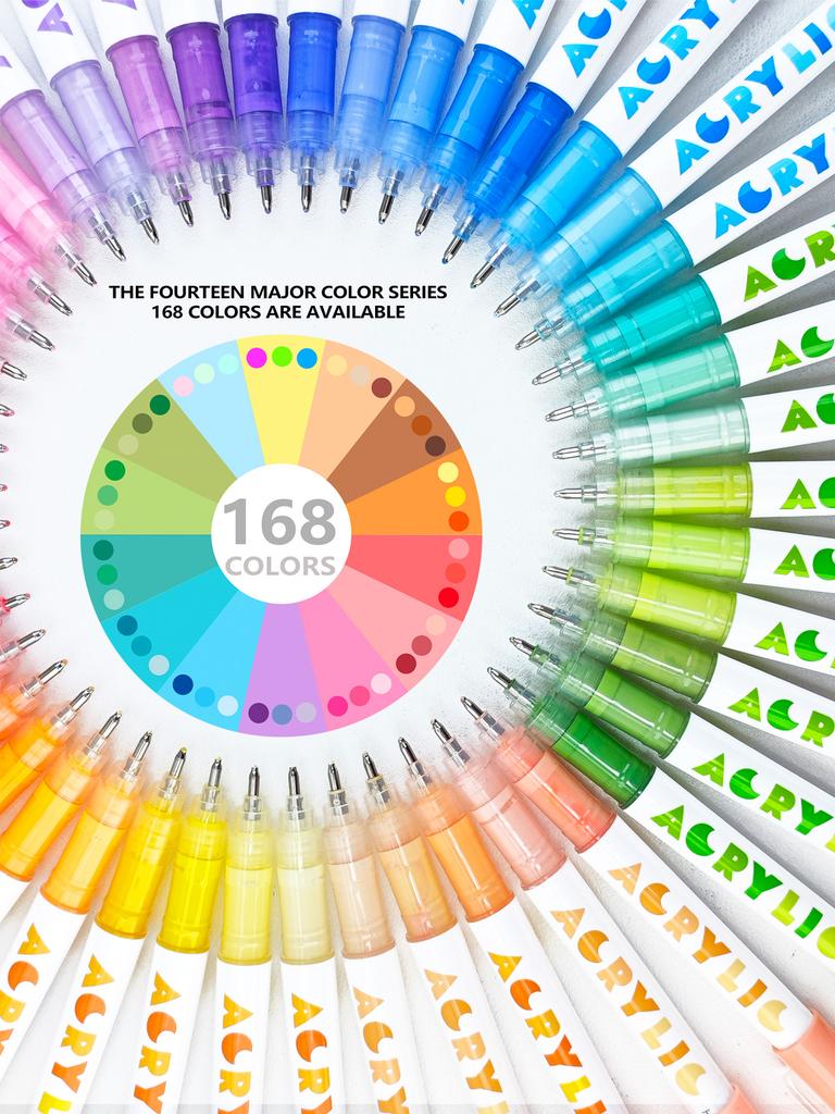 12 Colors Acrylic Paint Pens Markers Brush Tip Paint Markers For Rock Painting Wood Canvas Stone,Christmas Gift DIY Crafts
