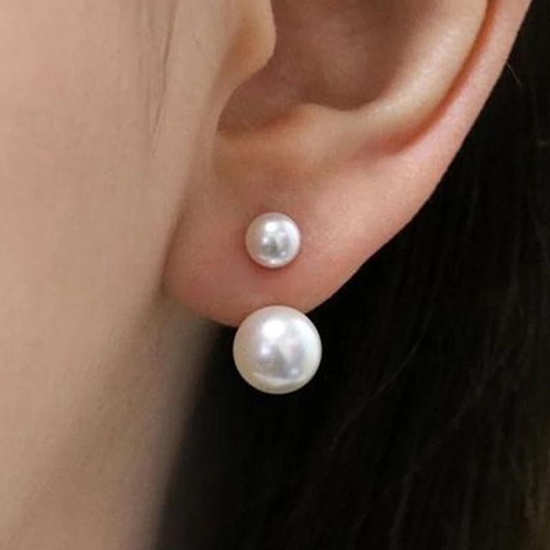 

CAOSHI Graceful Simulated Pearl Pierced Earrings Female Engagement Ceremony Zircon Copper Color Accessories for Wedding Party