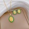 Full of Zirconium Exquisite Wind Copper Micro-inlaid Earrings Necklace Set Combination