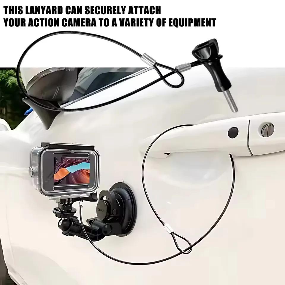 Edelstahl-Sicherungsleine Sicherheitsband Stahlseil mit Schraube Kurzes Seil Handgelenk Hand Universal für GoPro Insta360