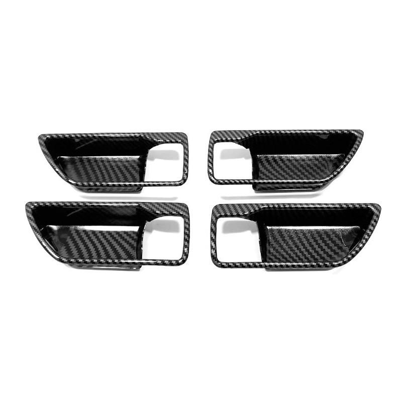 Carbon Fiber Inner Door Bowl Cup Cover Trim 4pcs For Toyota Highlander 2020-2025
