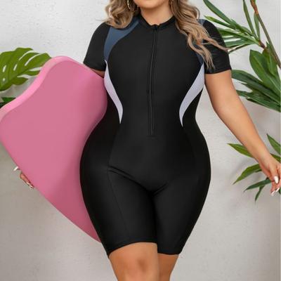 Large Size One-piece Zipper Sports Swimsuit Women's Long-sleeved Surfing Swimsuit Surfing Suit Flat-angle Suit Snorkeling Suit