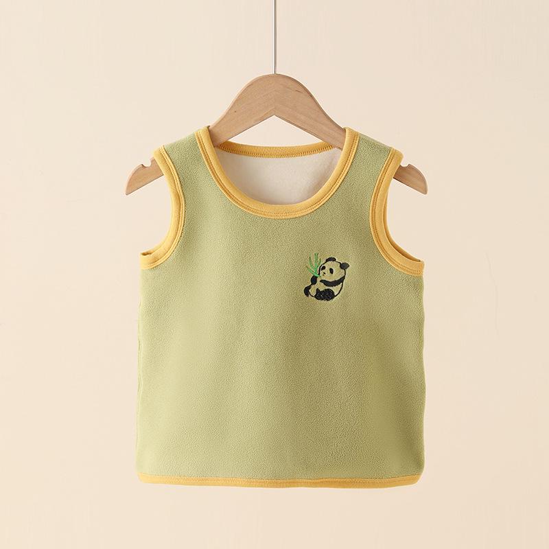

Warm Fleece-Lined Infant Vest: Autumn & Winter Innerwear for Boys & Girls Size 100 for 90 cm height зелёный