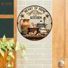Vintage Kitchen Utensils Metal Wall Sign Round Farmhouse Plaque For Home Decor