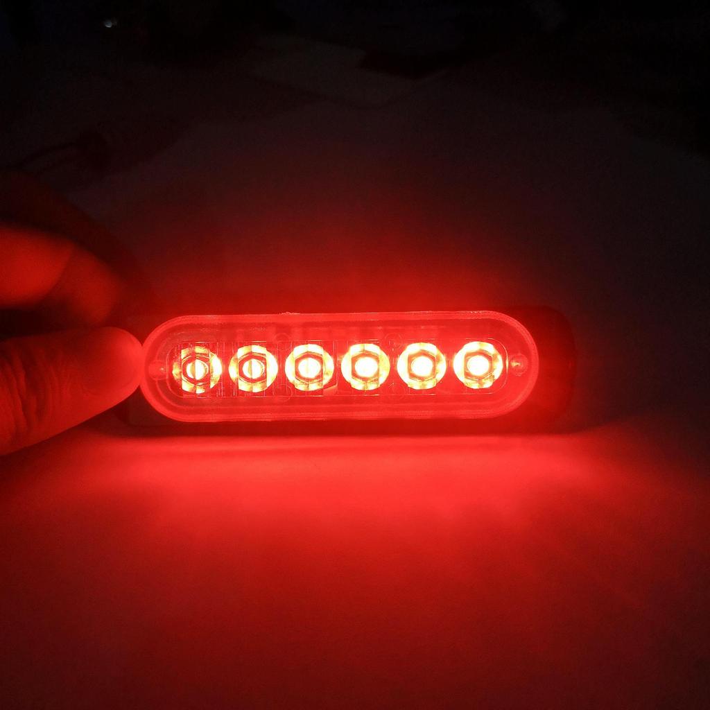Ultra-Thin LED Car Warning Light: 6-Light, 12-24V, High-Brightness, Always-On Daytime Running & Turn Signal.