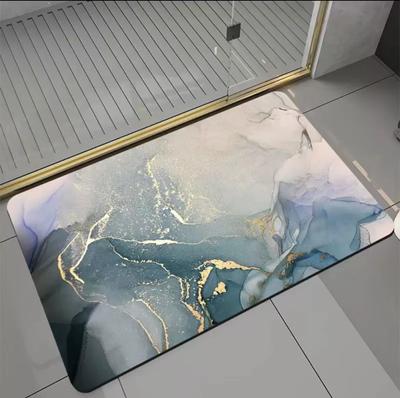 Badezimmer-Verdickungsmatte mit Kieselalgendruck, rutschfeste Badteppiche im Waschbecken, Badewannen-Seitenbodenteppich, Duschraum-Fußmatte, Memory Foam-3D-Pad