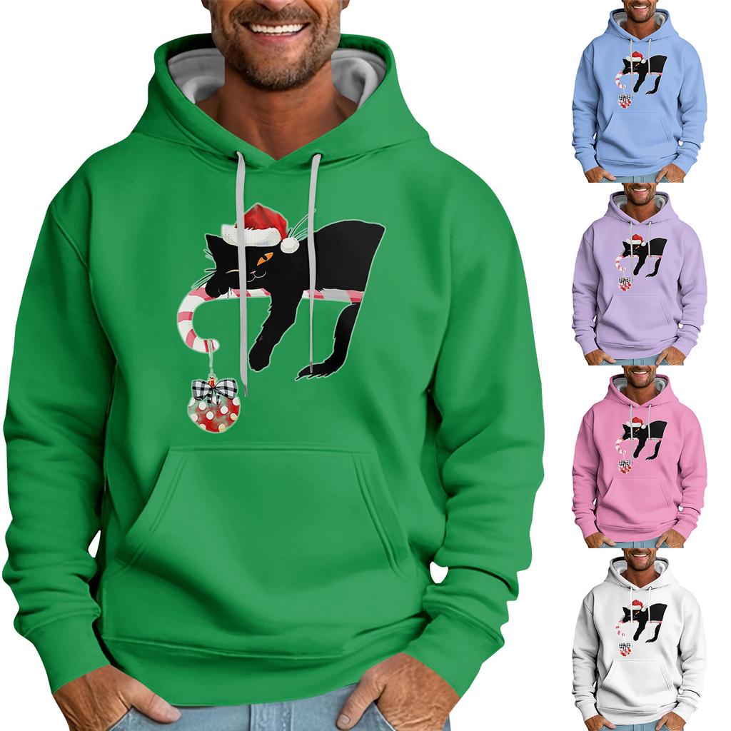 Christmas Print Loose Men's Hoodie