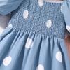Mädchen Kleid 2024 Neue Kinder Sommer Polka Dot Kurzarm Prinzessin Kleid Kinder Kleidung