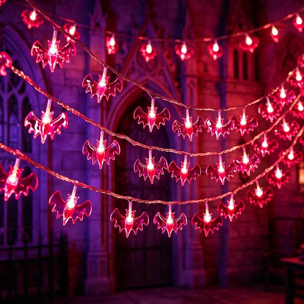 LED Pumpkin Lantern Halloween String Lights - Indoor Decorative Colored Lights for a Spooky Atmosphere