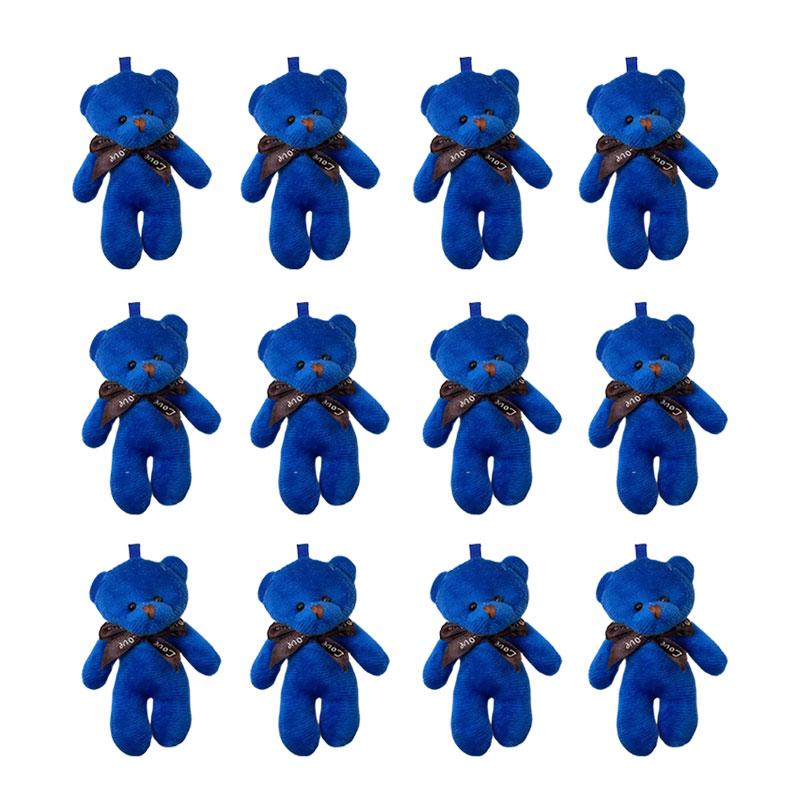 6/1s Mini Bear Plush Keychain Colorful Bear Stuffed Toy School Bag Pendant Teddy Doll Graduation Party Supplies Wedding Gift