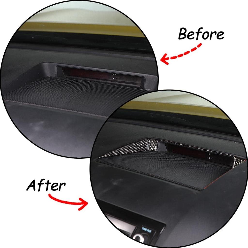 Dashboard Horn Frame Sticker Trim for Toyota Tundra 2007-2013 Center Consoles Accessories, Real Carbon Fiber Automotive Interior Decorative Cover