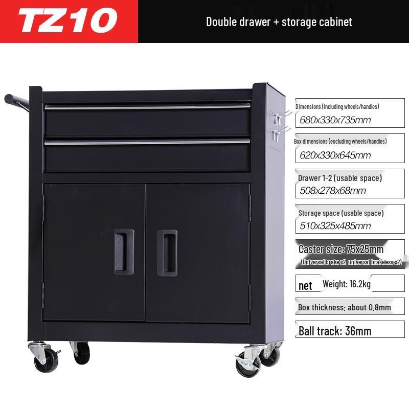 Jundingying TZ10 Black Mobile Tool Cabinet with Drawers