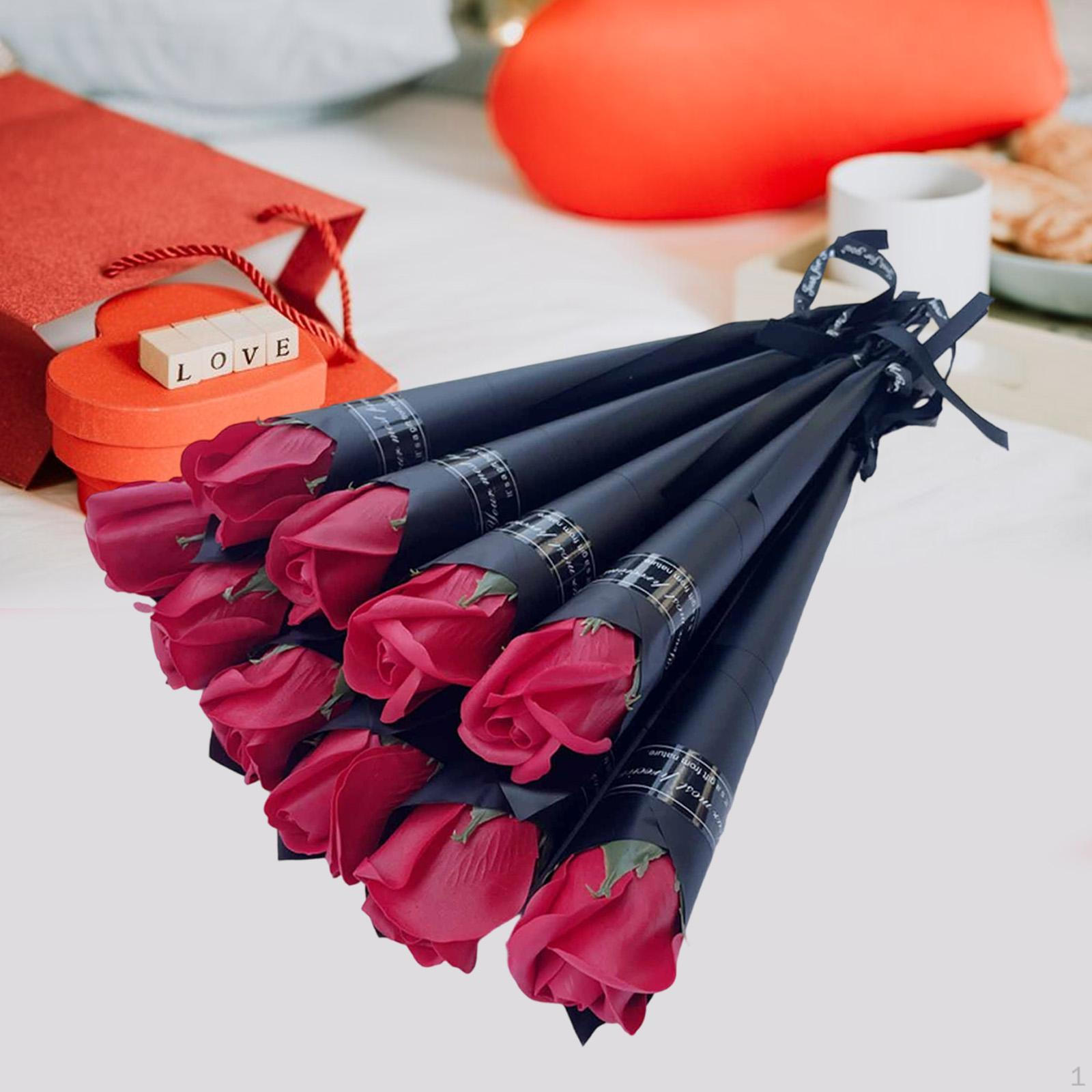 

10 штук букетов роз искусственные цветы свадебная композиция сохранены для особого случая красный