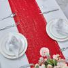 10pcs Red Sequin Table Runners Glitter Wedding Party Bridal Shower Birthday Christmas Thanksgiving Halloween Decoration Supplies