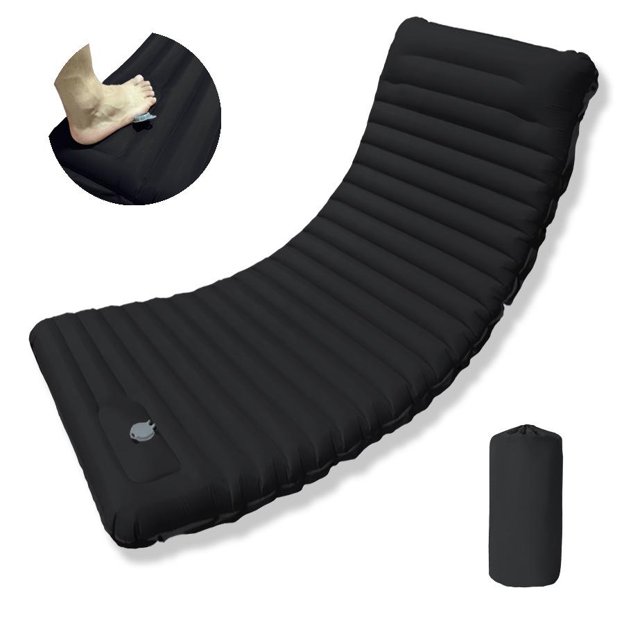 Inflatable TPU Camping Mat with Foot Pump - Portable & Foldable for Outdoor, Beach, or Picnic Use.