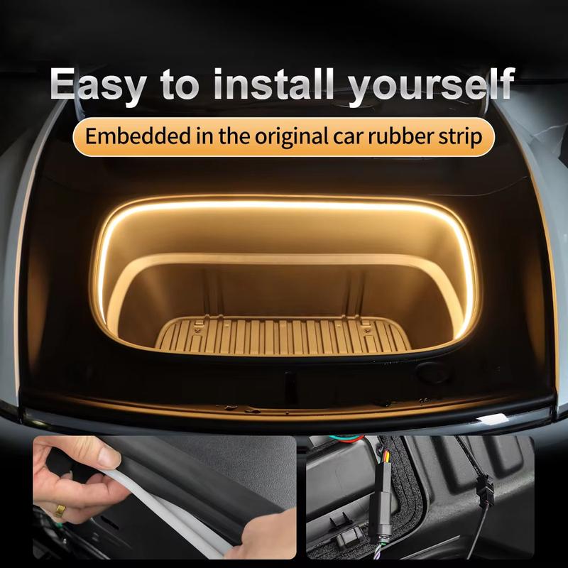 For Tesla Model Y 2025 Front Trunk Light, Magnetic Induction LED Lamp with White Yellow Light, Car Accessories