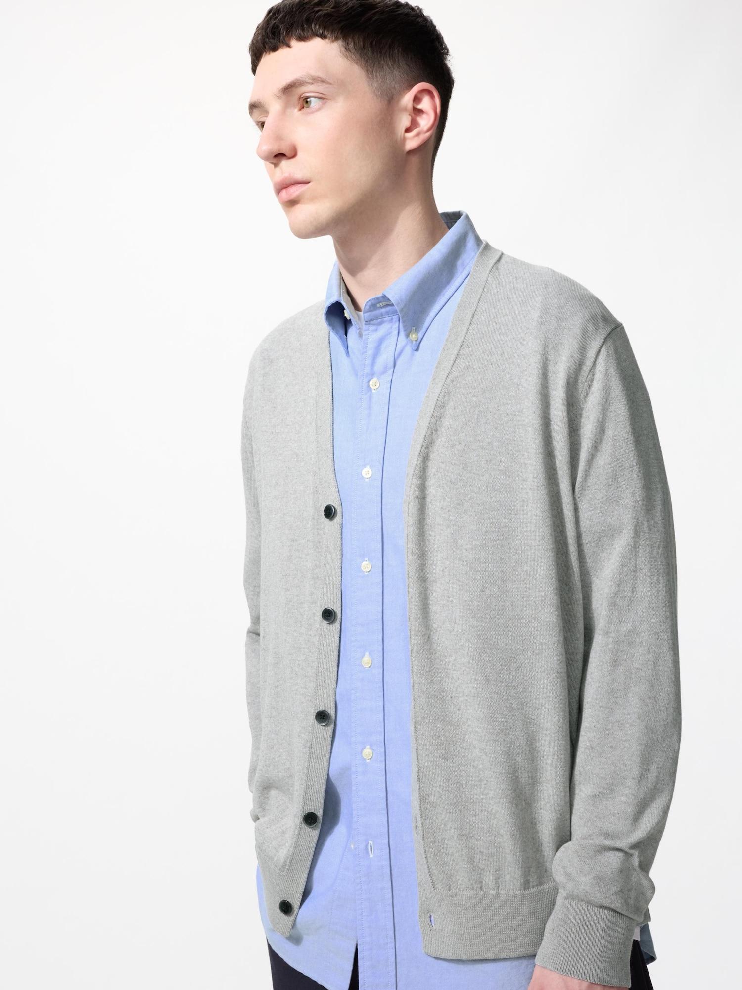 Uniqlo Япония Вязаный кардиган с V-образным вырезом 02 LIGHT GRAYXS 5970₽