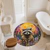 Watercolor Flower Animals,Round Area Rug,Carpet Rug for Living Room Bedroom Sofa Playroom Decor,Non-slip Floor Mat