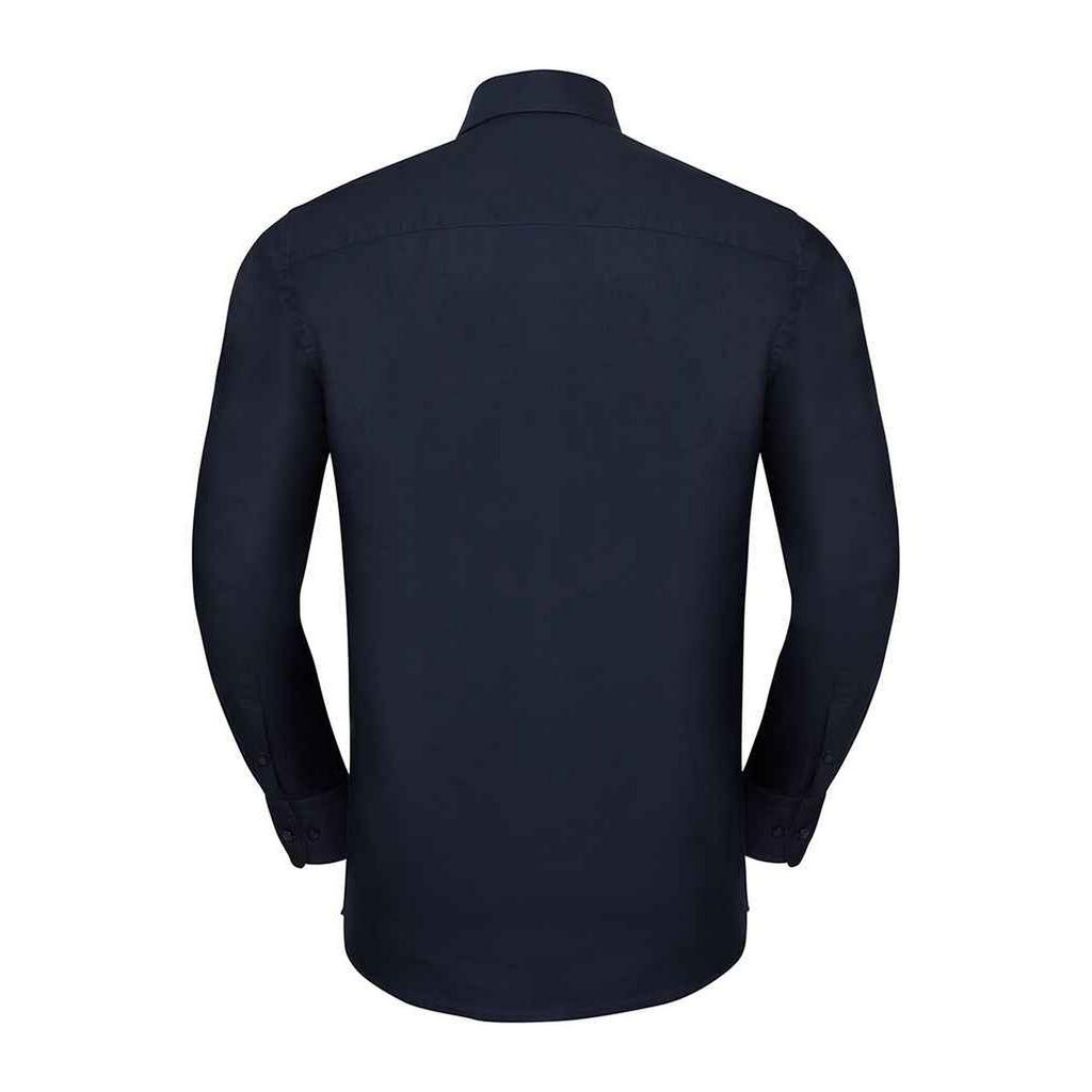 Russell Collection Mens Oxford Tailored Long-Sleeved Formal Shirt