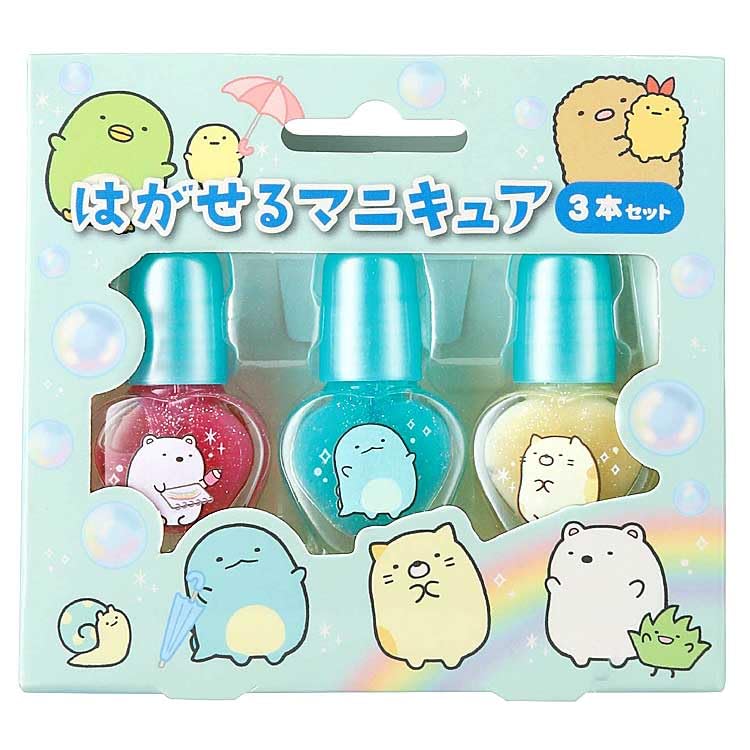 

Race Sumikko Gurashi Nail Polish Set of 3 for ages 6 and Accessories Peel-off up, Cosmetics,