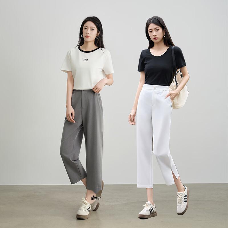 SLLSKY Women's Cropped Summer Commuter Suit Harem Pants