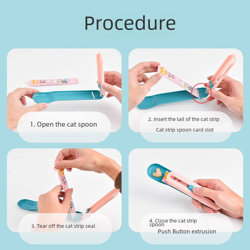 Cross-Border Cat Treat Feeder: Spoon and Squeezer for Canned Cat Food