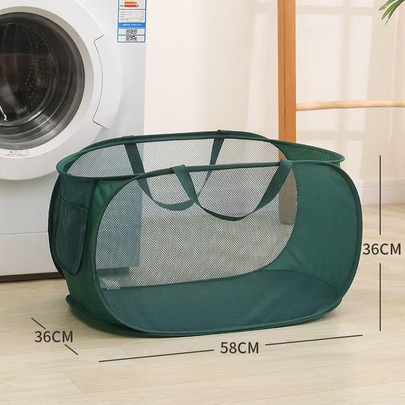 Foldable Mesh Laundry Basket - Space-Saving, Handheld, Portable, Multifunctional Storage for Dirty Clothes
