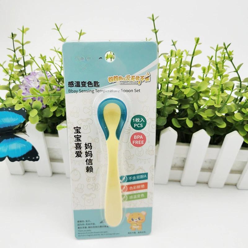 Silicone Change Color Temperature Sensing Baby Soft Feeding Spoon Toddler Tableware BPA Free Babies Accessories Feeding Tools