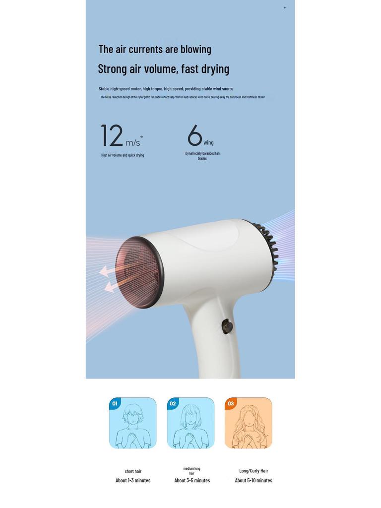 Cross-Border High-Speed Wireless Negative Ion Hair Dryer - Leafless Design for Quick Drying & Hair Care