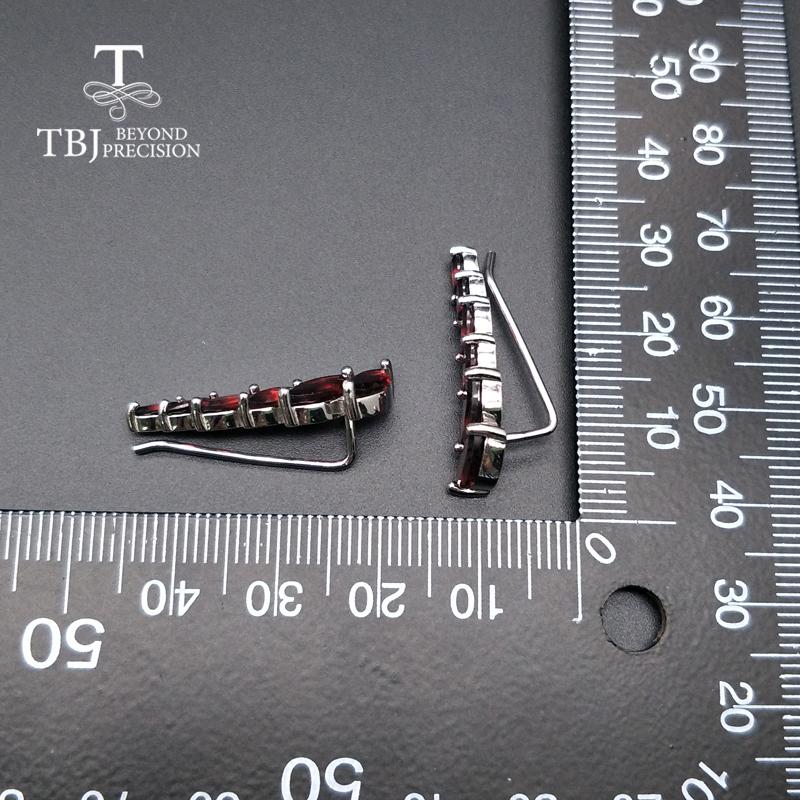 Natural Gemstone Garnet Earrings Simple Design 925 Sterling Silver Fine Jewelry for Women Fashion Design