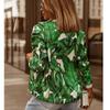 Long Sleeved Printed Short Jacket for Women's Clothing