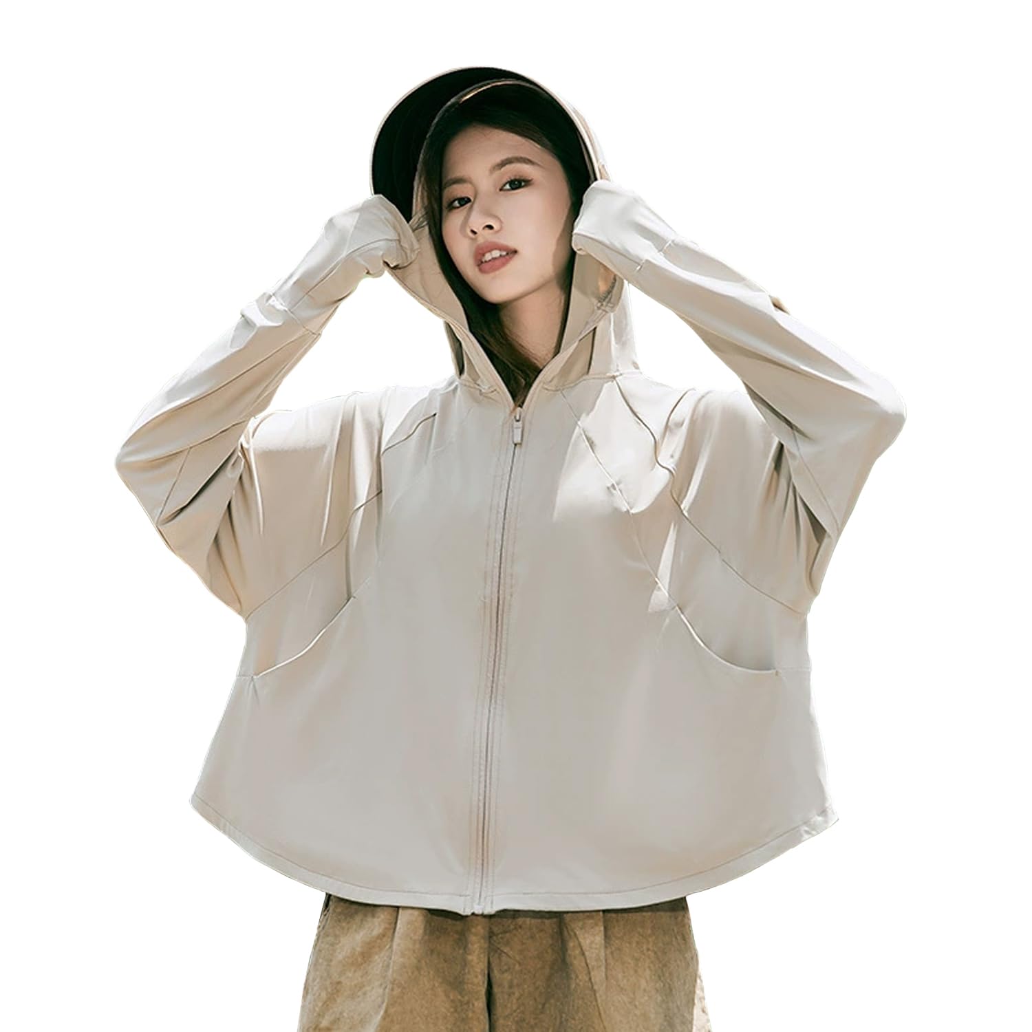 

UV Protection Hoodie for Cooling Rash Covers Sun Long Hooded [PAFHL] Women, Touch, Guard, Fingertips, Protection, Breathable, Quick-Drying,