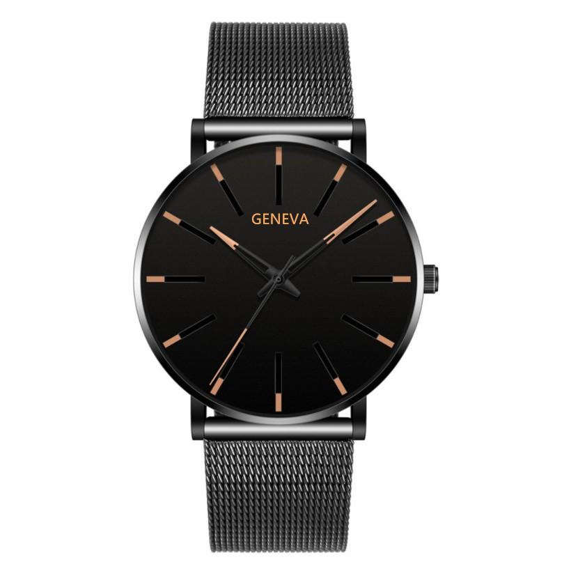 Fashion Blue Needle Men'S Watch Men'S Watch Quartz Watch Mesh Belt
