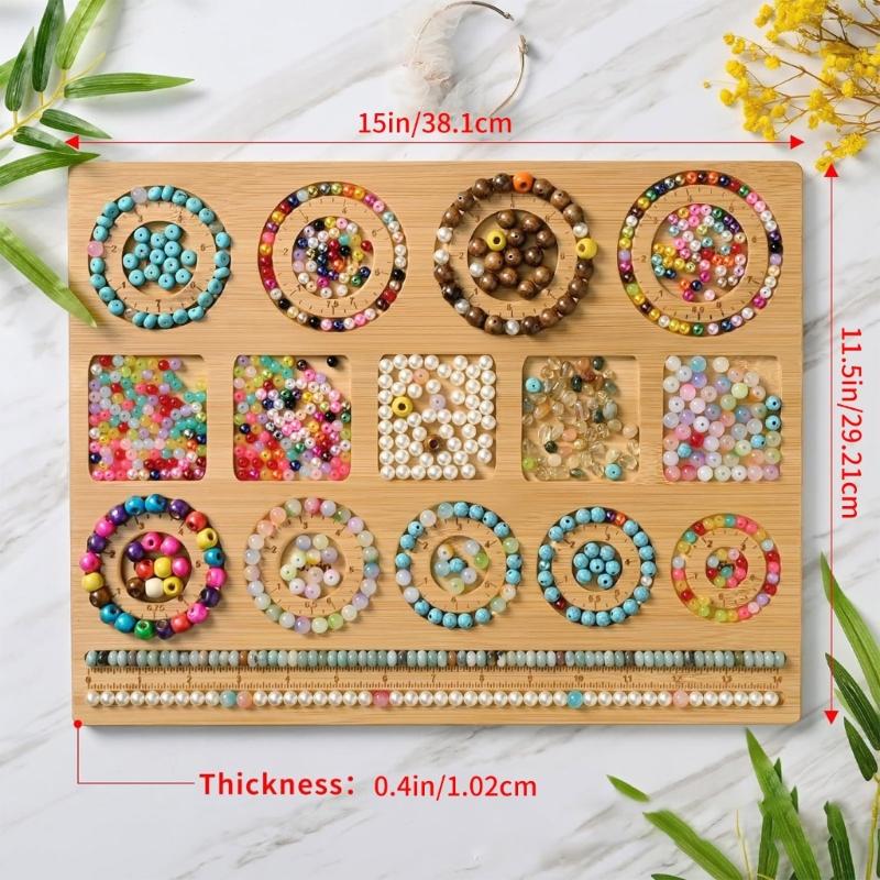 Wooden Bead Plate Jewelry Crafting Tool Jewelry Beading Designs Tray for Bracelet Necklaces Ornament Making Boards