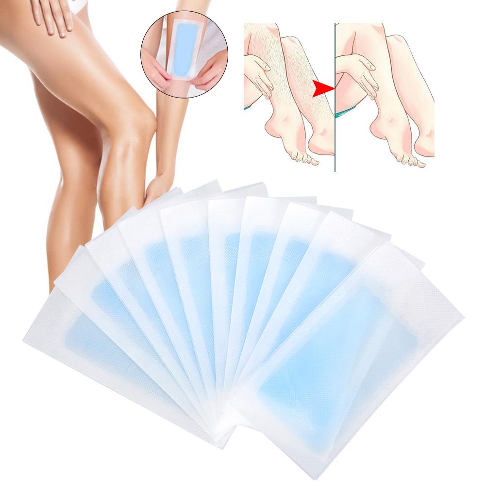 10 Pezzi Carta Depilatoria Gambe Corpo Viso Strisce Depilatorie a Cera(blu)