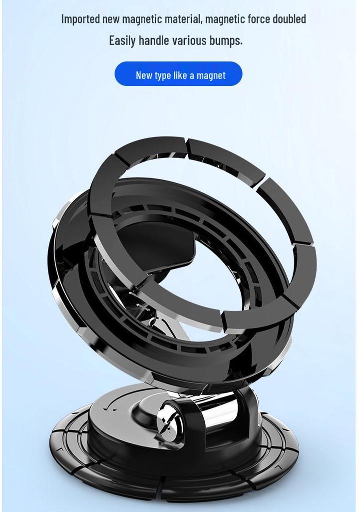 Retractable Rotating Magnetic Phone Holder with Suction Cup for Desktop and Car Use