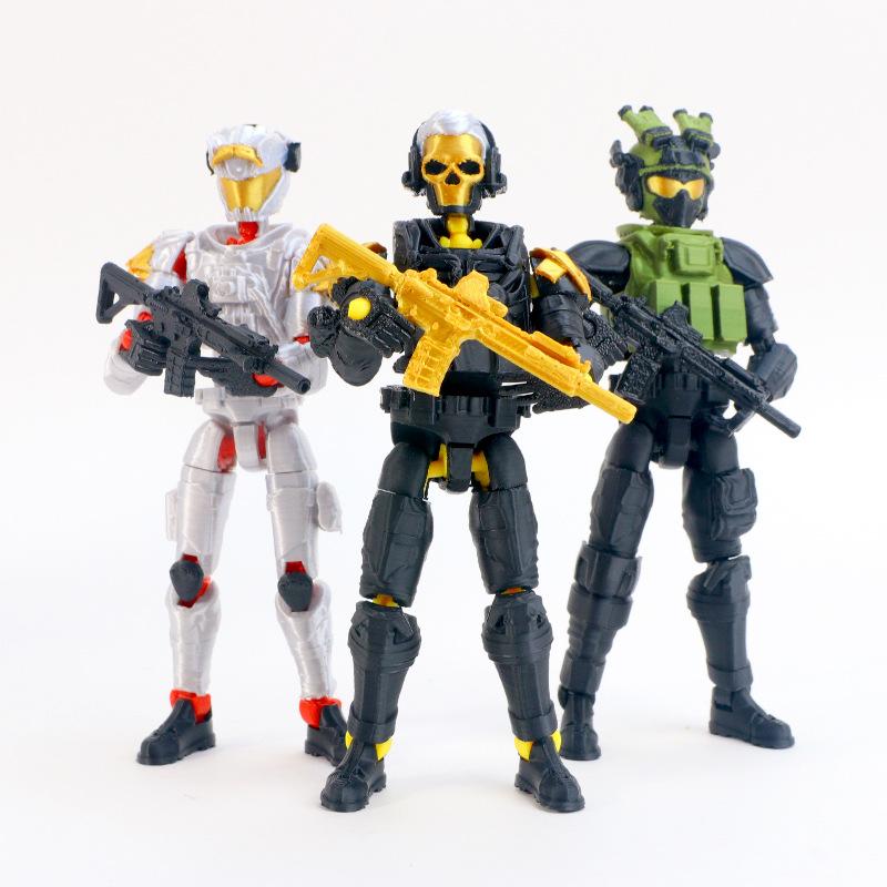 Cool Military Soldiers13 Action Figures Toy 3D Printed Multi-Joint Lucky 13 Dummy Soldiers Model Desk Ornament Finished Product