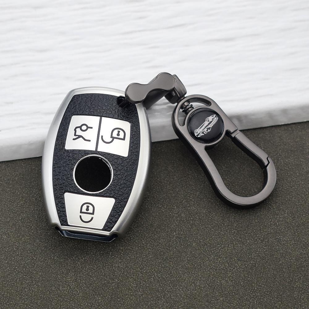 Soft Tpu Leather Remote Key Cover For Mercedes Benz A/B/G/R Class Gla Glk Fit For W176 W204 W251 W463 Key Ring Keychain Set