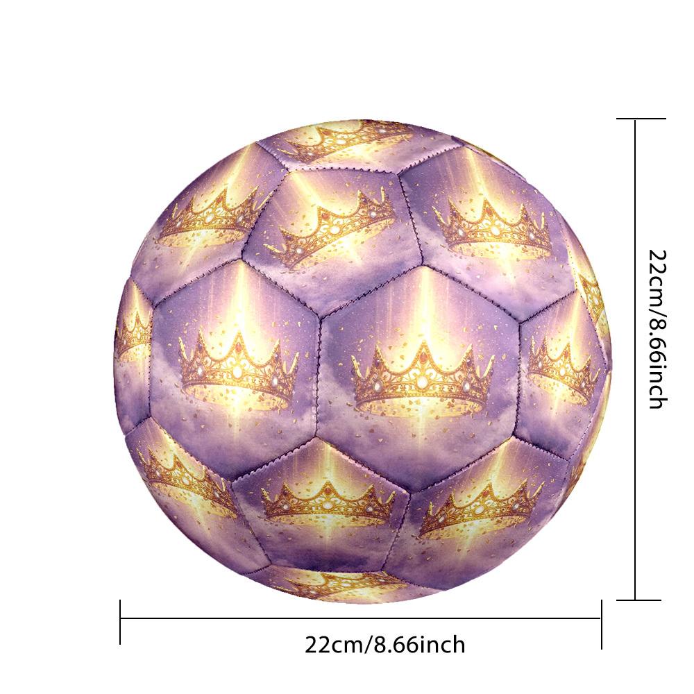 1pc Crown Glory Theme Soccer Ball Football, Size 5, Lightweight PVC, Outdoor Training Soccer Ball,Gift c65136