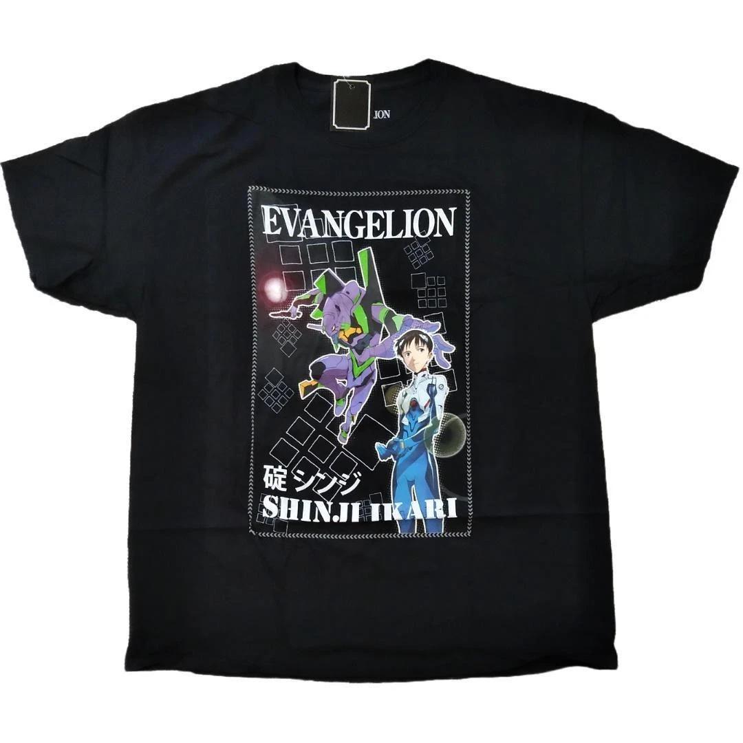 Neon Genesis Evangelion Shinji Ikari T-Shirt XL Black Anime Graphic Japan 3XL
