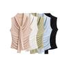 Korean Style V-neck Sleeveless Ribbon Top: Versatile, Pleated Waist, Slimming Fit for Women