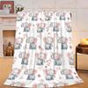 Elephant Blanket Gifts for Women Girls Super Soft Cozy Elephant Throw Blanket Warm Fuzzy Plush Fleece Bedding Decor Blanket